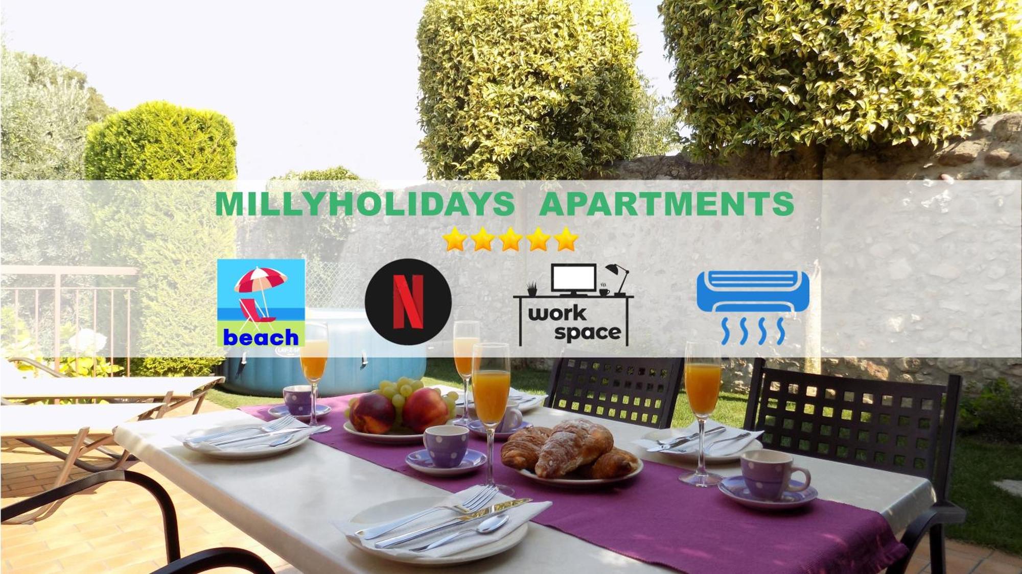 Millyholidays - Apartment Lilla - Center - Nearby Beach - Private Garden - Spa Pool Bardolino Ngoại thất bức ảnh